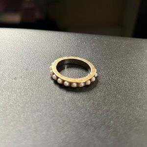Gold-Tone Pearl Accent Stackable Ring - Women's Jewelry